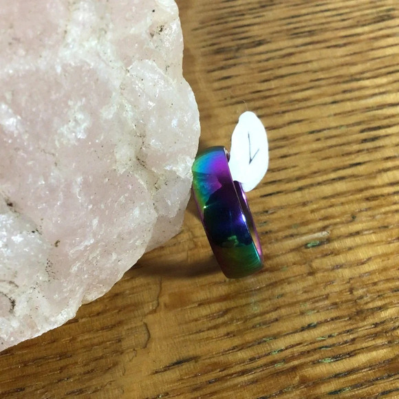 Rainbow Stainless Steel Band Ring - Picture 5 of 5